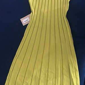 Meshki Lime Green Pleated Midi Dress